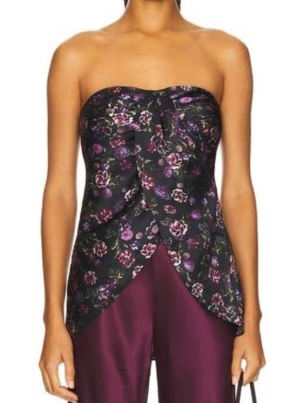 Cami NYC NWT Bonita strapless floral silk camisole mini dark & stormy sz s